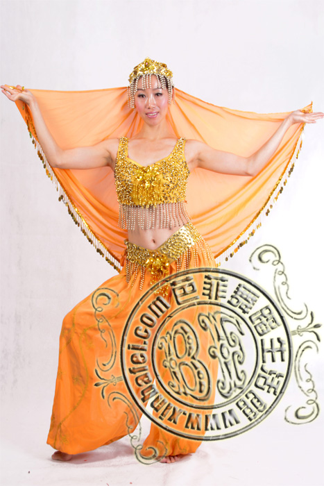 橙波斯 新疆舞蹈服装