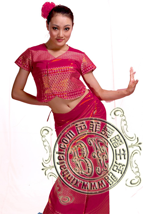 粉色半袖 傣族舞蹈服