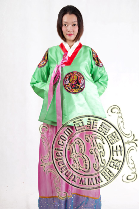 紫绿色 朝鲜族演出服