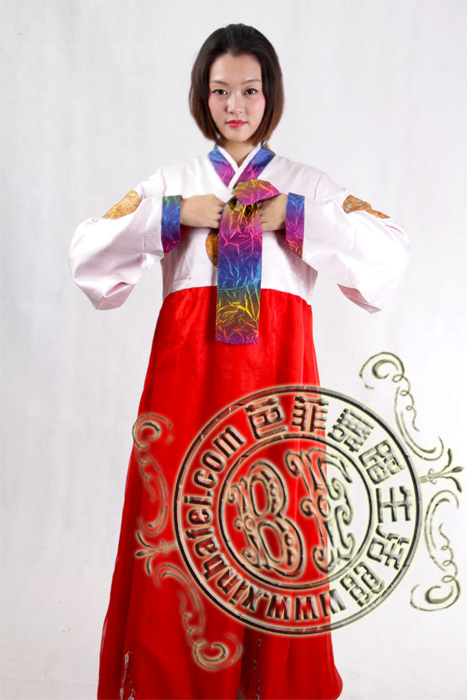 红色 朝鲜族舞蹈服装