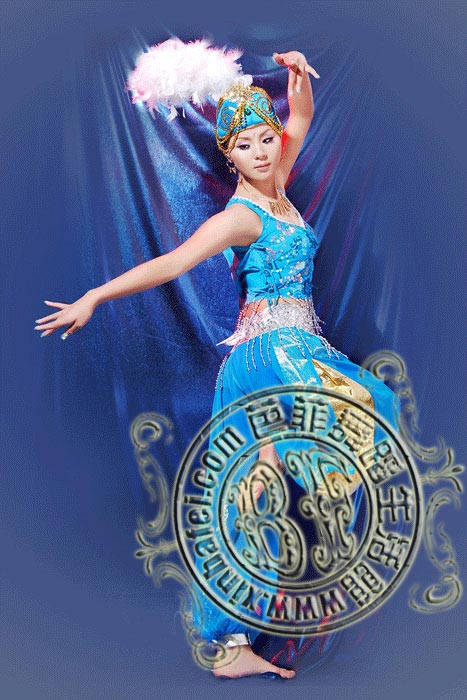 蓝印度 新疆舞蹈服装