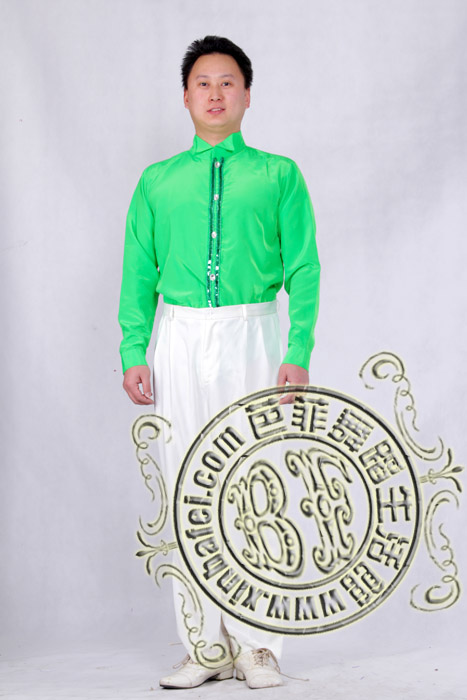 男士绿色现代舞服装