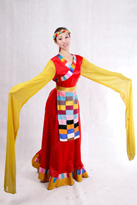 红身黄袖藏族服装